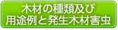 木材の種類及び用途例と発生木材害虫